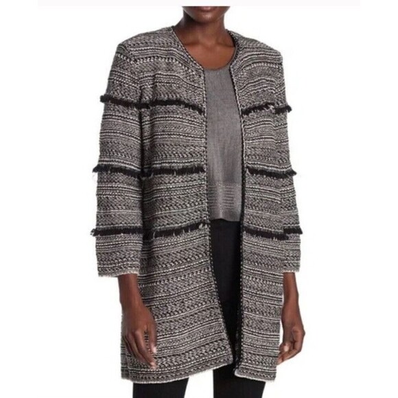 NIC+ZOE Jackets & Blazers - Nic+Zoe tweed black & white Striped Cardigan. Coatagian sweater jacket S